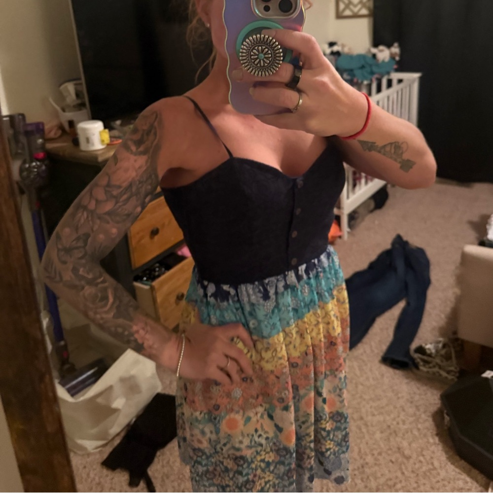 Colorful Spaghetti Strap Dress